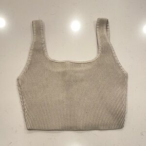 Aritzia Babaton Sculpt Knit Squareneck Cropped Tank Sweater
